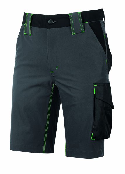 Arbeitsschutzhose "MERCURY" - Shorts - Asphalt Grey - Green