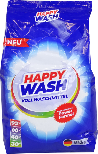 Happy Wash Vollwaschmittel 2,025kg, 30 Waschvorgänge