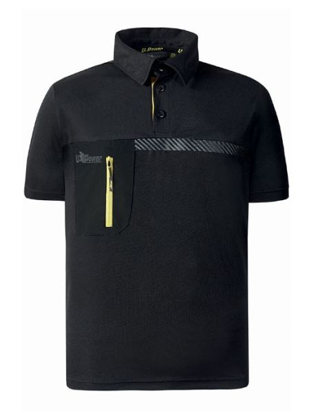 Kurzarm Poloshirt "LIBRA" - Farbe: Black-Carbon